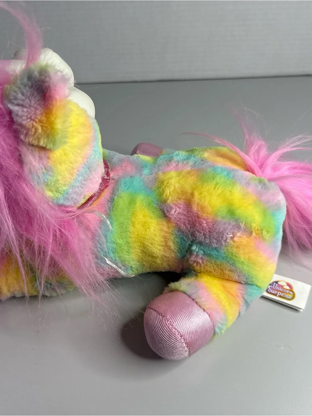 Plush Rainbow Unicorn Toy with babies - Pink Accent